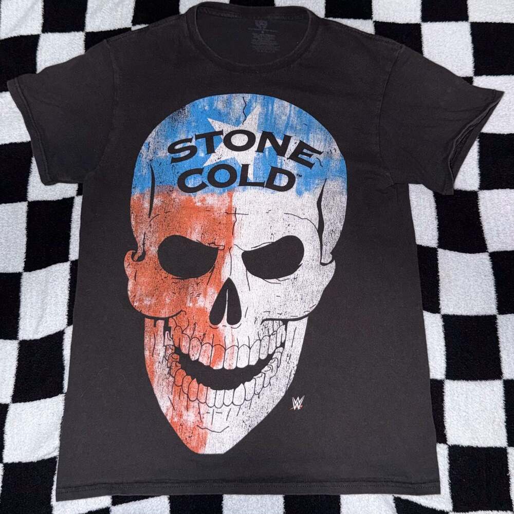 WWE Stone Cold Steve Austin Texas Flag Skull Shirt SIZE  SMALL